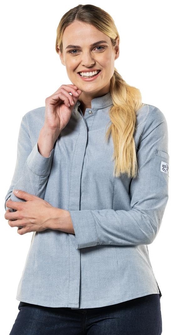  Chaud Devant Veste de cuisine femme grise Nordic taille 