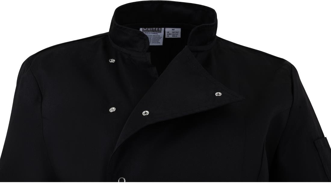  Whites Veste de cuisinier femme ajust&eacute;e noire taille 