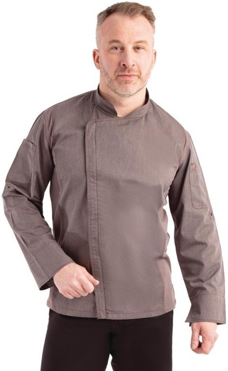  Chef Works Veste de cuisine mixte l&eacute;g&egrave;re &agrave; fermeture &eacute;clair Hartford gris graphite 