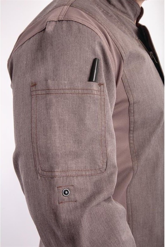 Chef Works Veste de cuisine mixte l&eacute;g&egrave;re &agrave; fermeture &eacute;clair Hartford gris graphite 