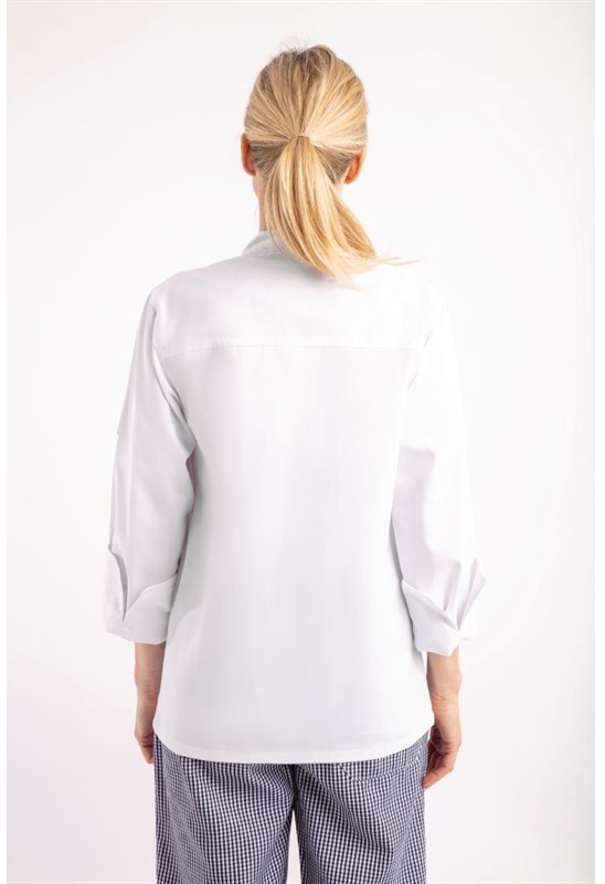  Whites Veste de cuisine mixte Chicago manches longues blanche 