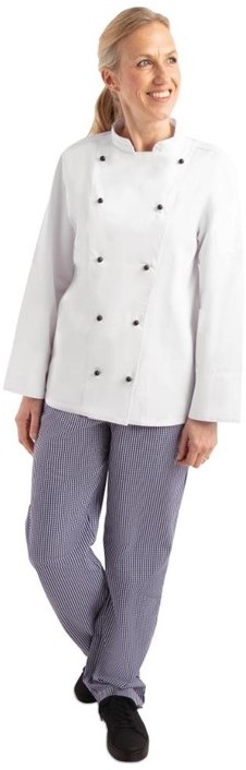 Whites Veste de cuisine mixte Chicago manches longues blanche 
