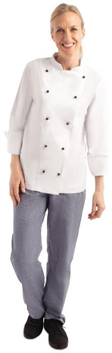  Whites Veste de cuisine mixte Chicago manches longues blanche 