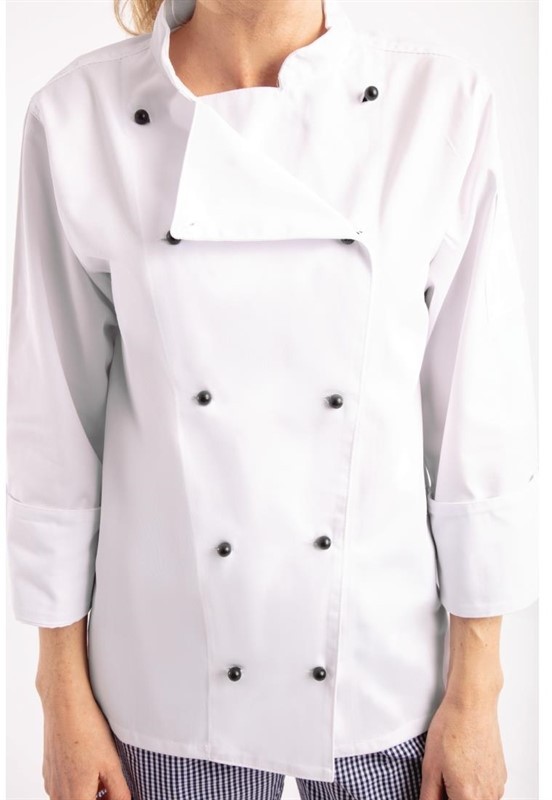  Whites Veste de cuisine mixte Chicago manches longues blanche 