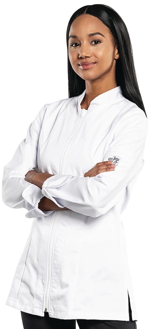 Chaud Devant Veste de cuisine femme Monza blanche 