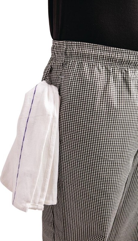  Whites Pantalon de cuisine Easyfit &agrave; petits carreaux noirs 