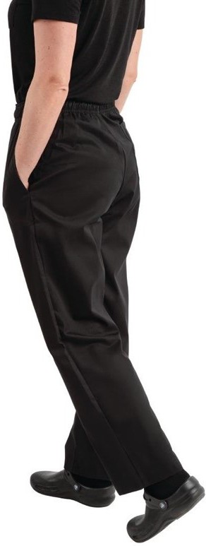  Whites Pantalon de cuisine mixte trait&eacute; au Teflon Easyfit noir 