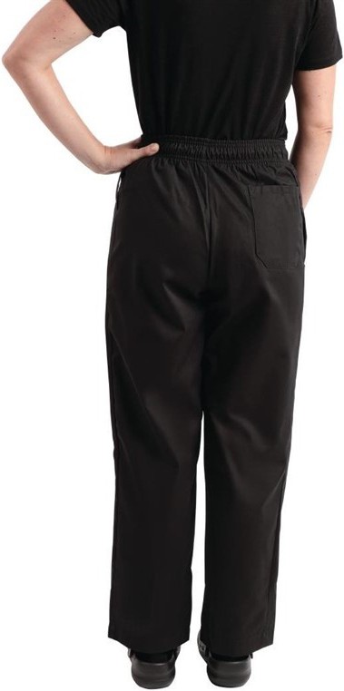  Whites Pantalon de cuisine mixte trait&eacute; au Teflon Easyfit noir 