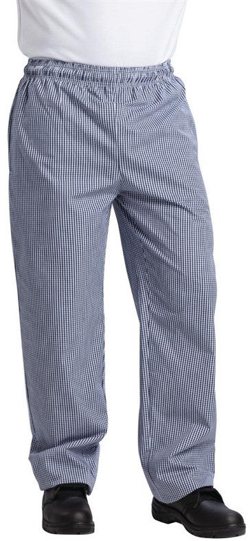  Whites Pantalon de cuisine mixte Vegas petits carreaux bleus et blancs 