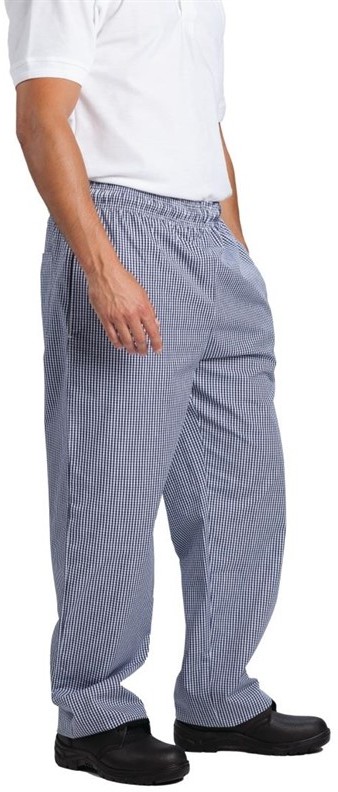  Whites Pantalon de cuisine mixte Vegas petits carreaux bleus et blancs 