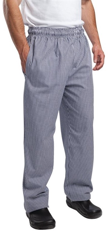  Whites Pantalon de cuisine mixte Vegas petits carreaux bleus et blancs 