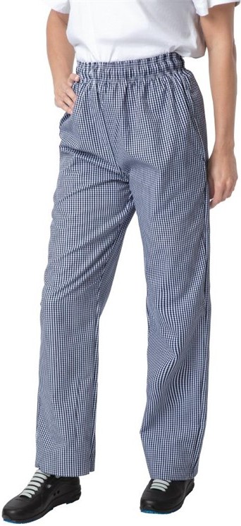  Whites Pantalon de cuisine mixte Vegas petits carreaux bleus et blancs 