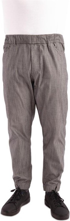  Chef Works Pantalon de cuisine Works Urban Jogger 257 &agrave; fines rayures noires et blanches 