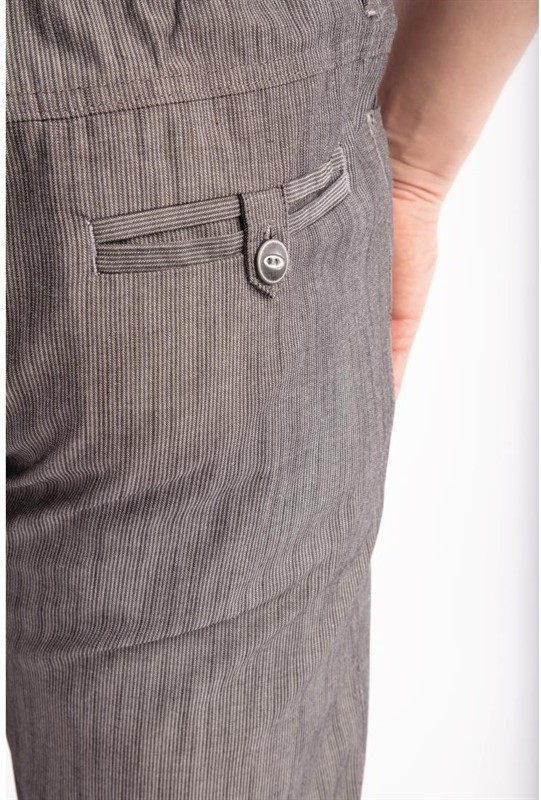  Chef Works Pantalon de cuisine Works Urban Jogger 257 &agrave; fines rayures noires et blanches 
