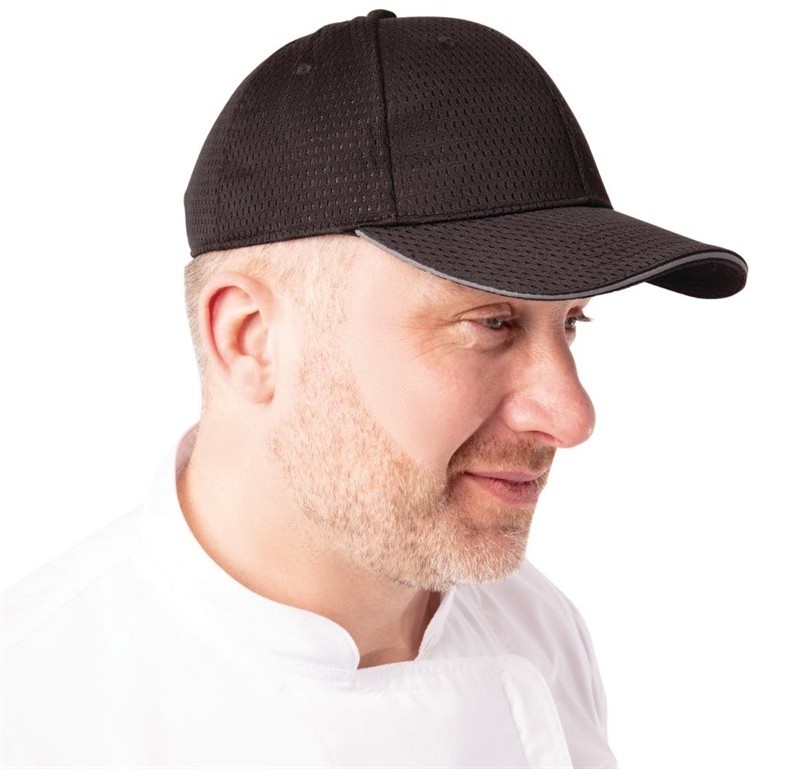  Chef Works Casquette baseball Cool Vent noire et grise 