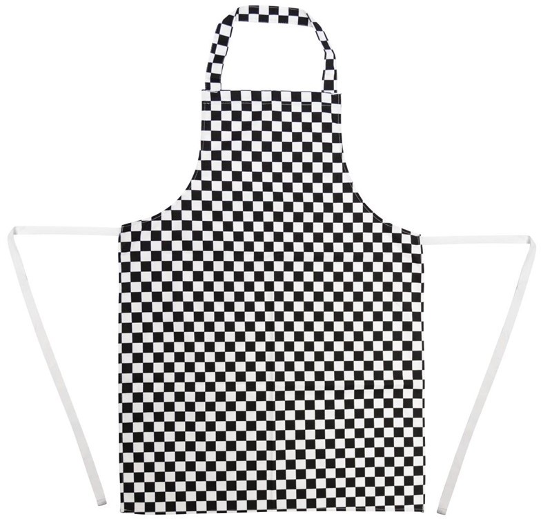  Whites Tablier bavette carreaux noirs et blancs 
