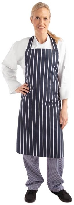  Whites Tablier bavette ray&eacute; marine et blanc 