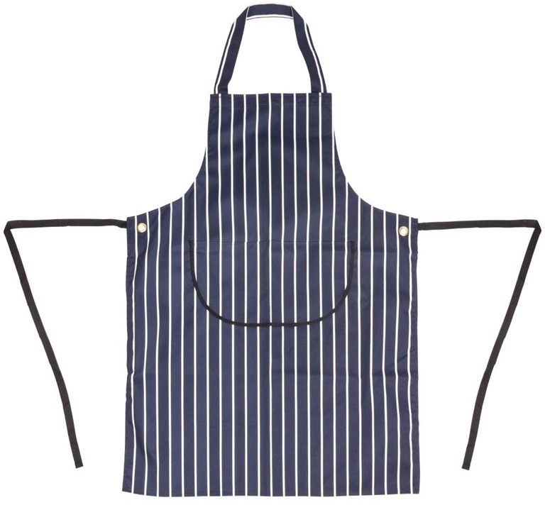  Whites Tablier bavette avec poche ray&eacute; marine et blanc 