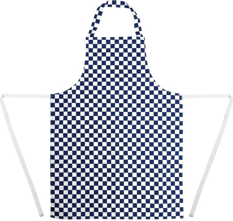  Whites Tablier bavette carreaux bleus et blancs 