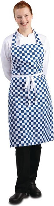  Whites Tablier bavette carreaux bleus et blancs 