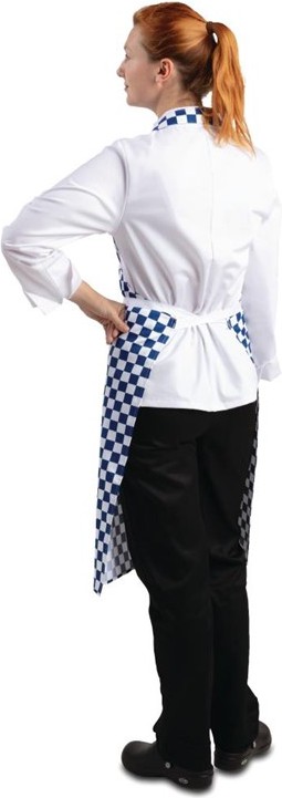  Whites Tablier bavette carreaux bleus et blancs 