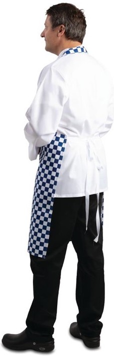  Whites Tablier bavette carreaux bleus et blancs 