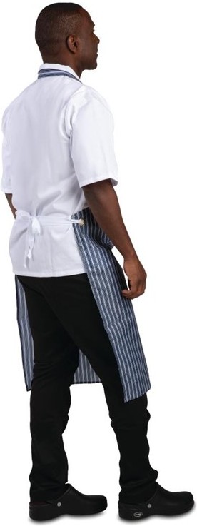  Whites Tablier bavette d&eacute;perlant bleu et blanc 
