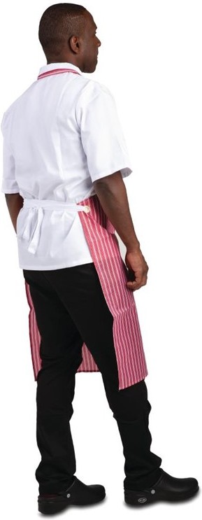  Whites Tablier bavette d&eacute;perlant rouge et blanc 