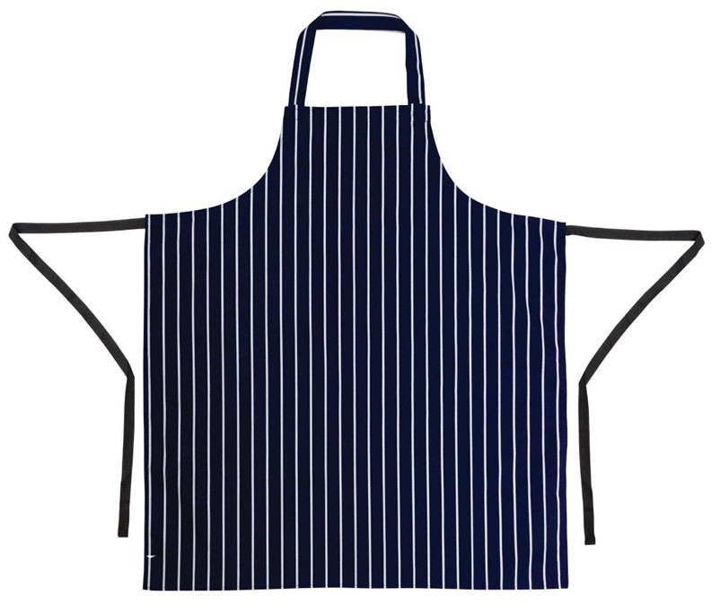  Whites Tablier bavette ray&eacute; marine et blanc XL 