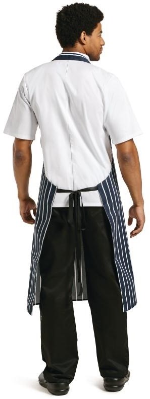  Whites Tablier bavette ray&eacute; marine et blanc XL 