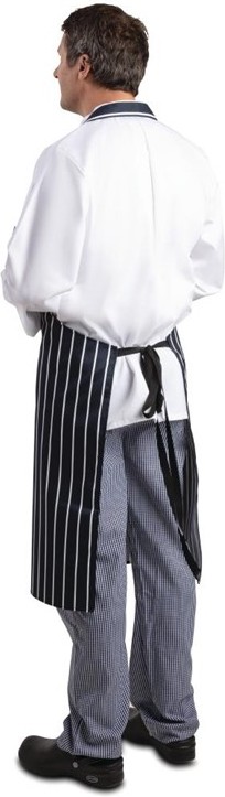  Whites Tablier bavette ray&eacute; marine et blanc XL 