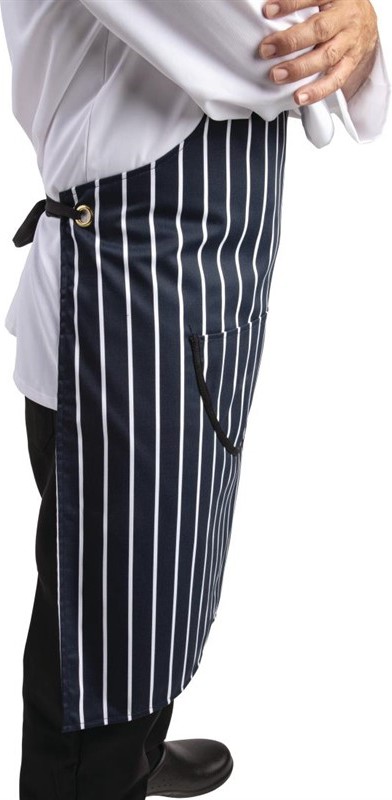  Whites Tablier bavette ray&eacute; marine et blanc XL 