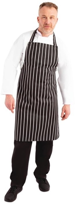  Whites Tablier de cuisine ray&eacute; noir et blanc 