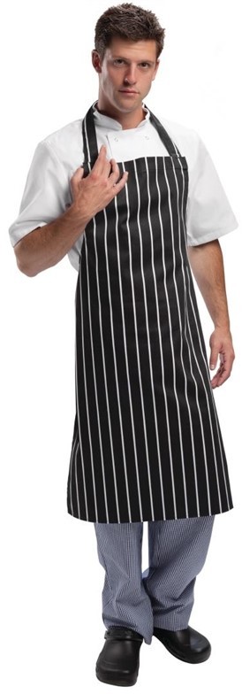  Whites Tablier de cuisine ray&eacute; noir et blanc 
