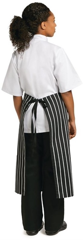  Whites Tablier de cuisine ray&eacute; blanc et noir 