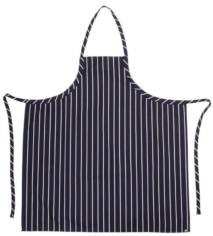  Chef Works Tablier bavette tiss&eacute; Premium rayures bleue marine et blanches 
