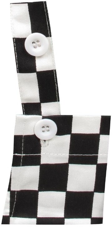  Whites Tablier bavette enfant carreaux noirs et blancs 