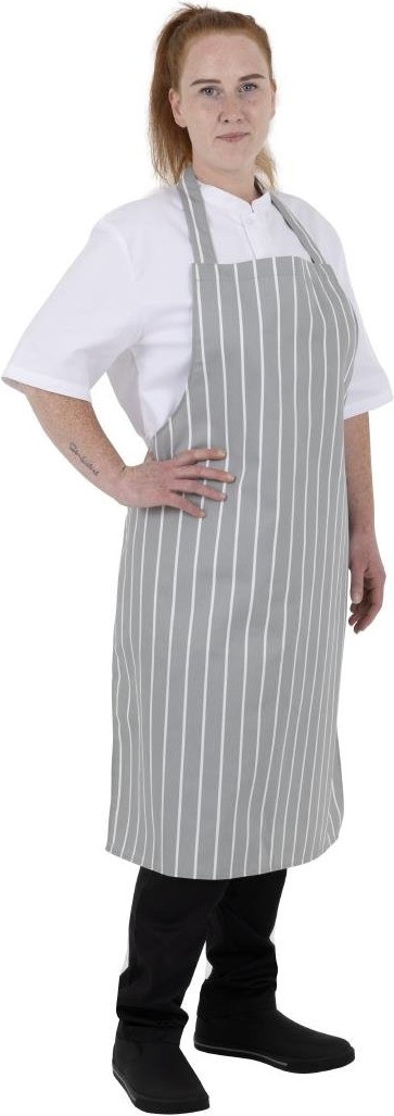  Whites Tablier bavette ray&eacute; gris et blanc Whites 