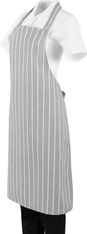  Whites Tablier bavette ray&eacute; gris et blanc Whites 