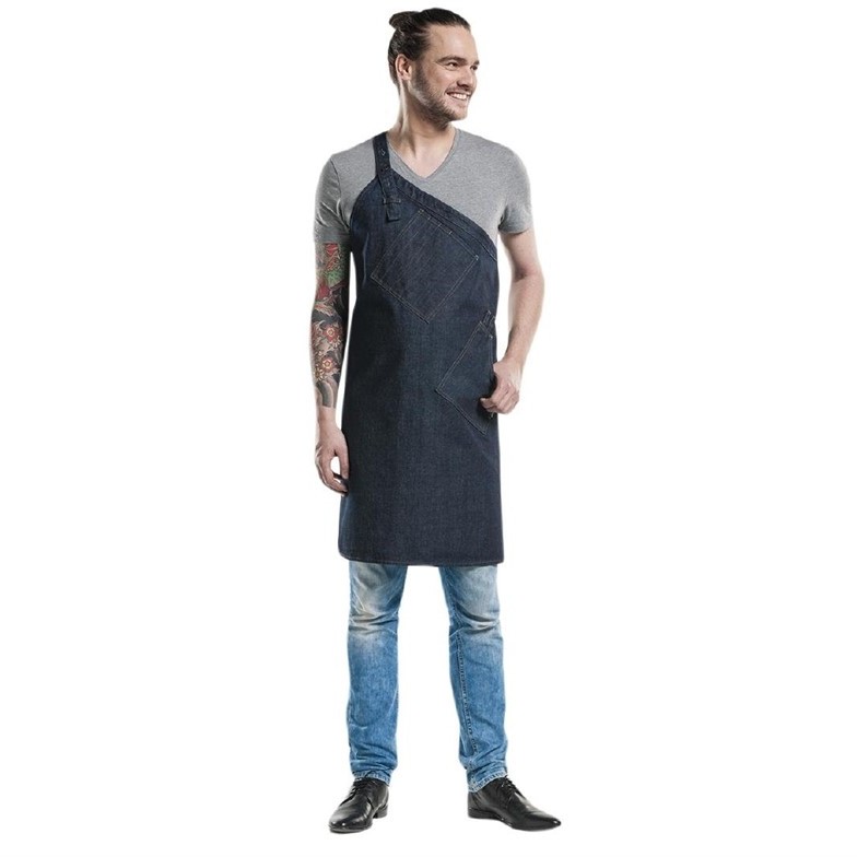  Chaud Devant Tablier bavette Skew Blue Denim 