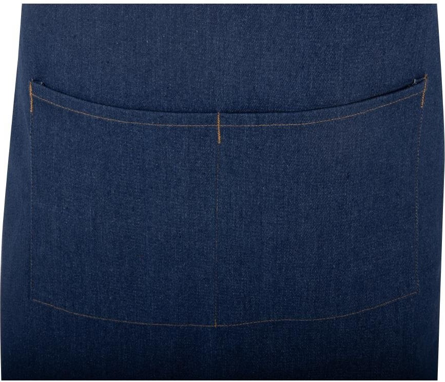  Southside Tablier court crois&eacute; dans le dos en denim bleu avec liens en cuir 
