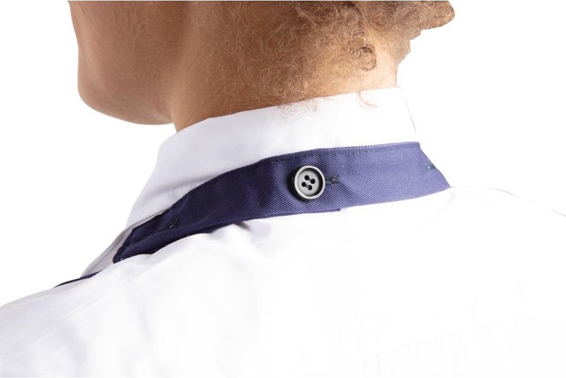  Whites Tablier serveur col en V bleu marine 