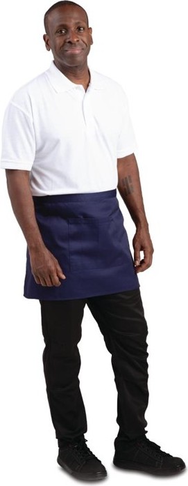  Whites Tablier serveur court bleu marine 