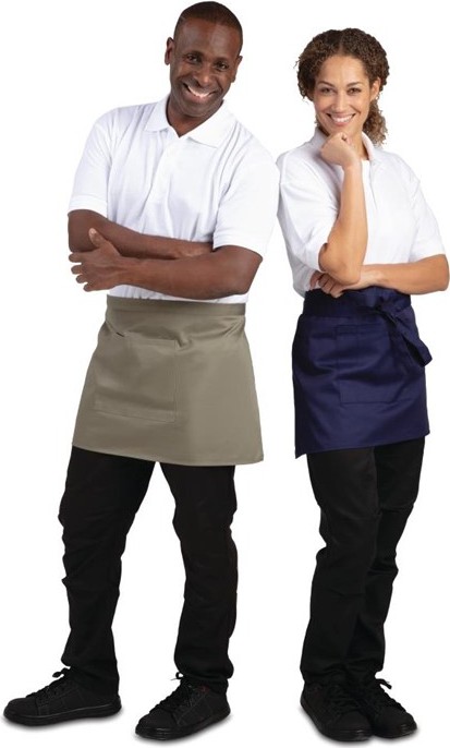  Whites Tablier serveur court bleu marine 