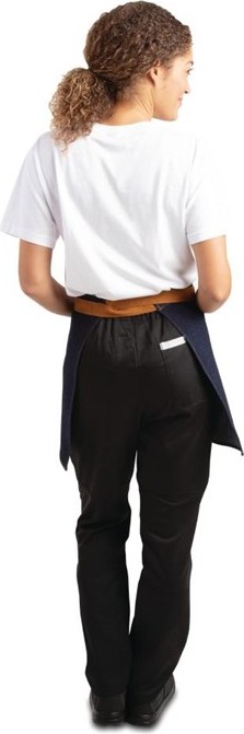  Whites Tablier serveur Southside denim bleu et ceinture ocre 