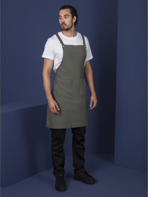  Southside Tablier bavette en coton kaki 