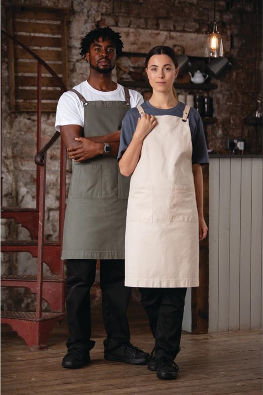  Southside Tablier bavette en coton kaki 