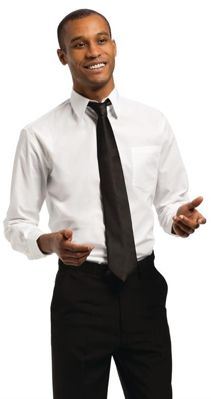  Chef Works Chemise mixte manches longues blanche 