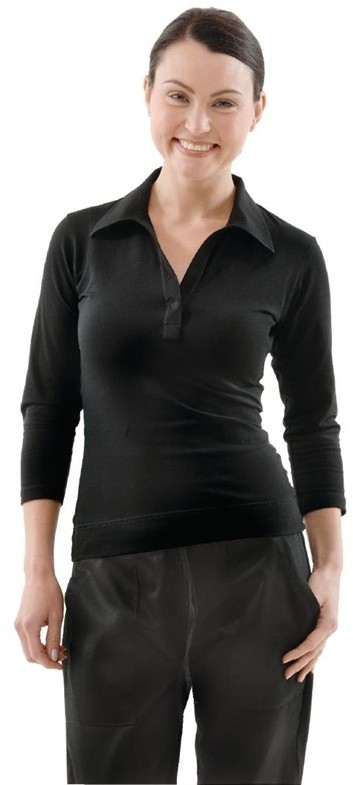  Chef Works T-Shirt col V femme noir 