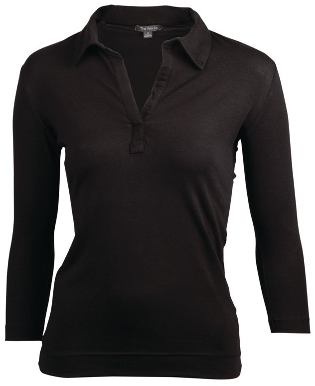  Chef Works T-Shirt col V femme noir 